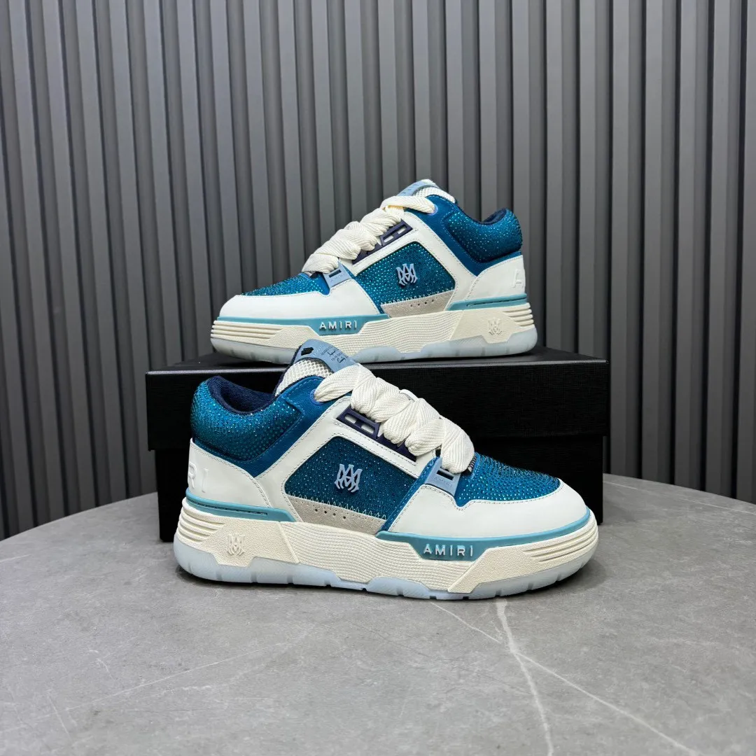 Men's men's shoes 💰800 AMIRI Amir Couple's new hot brick high street sneakers with bone sports shoes, toe-layer cowhide upper, upper side bones, purely hand-stitched, with good three-dimensional effect, customized metal LOGO, code number 35-44 (45, 46 customized)